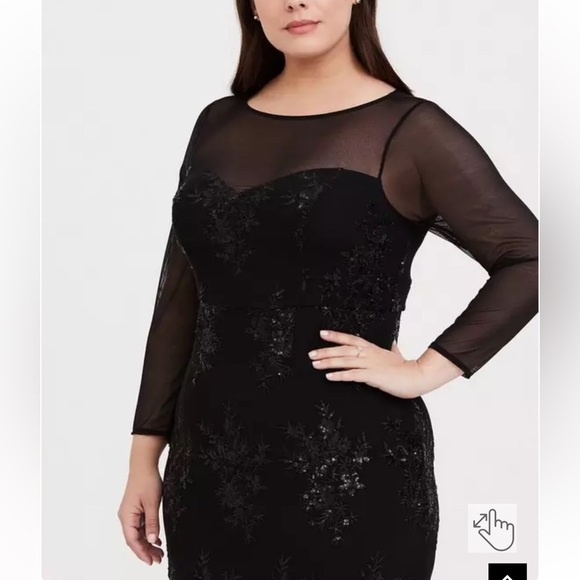 Torrid Special Occasion Black Sequin and Mesh Gown NWT - Picture 9 of 11